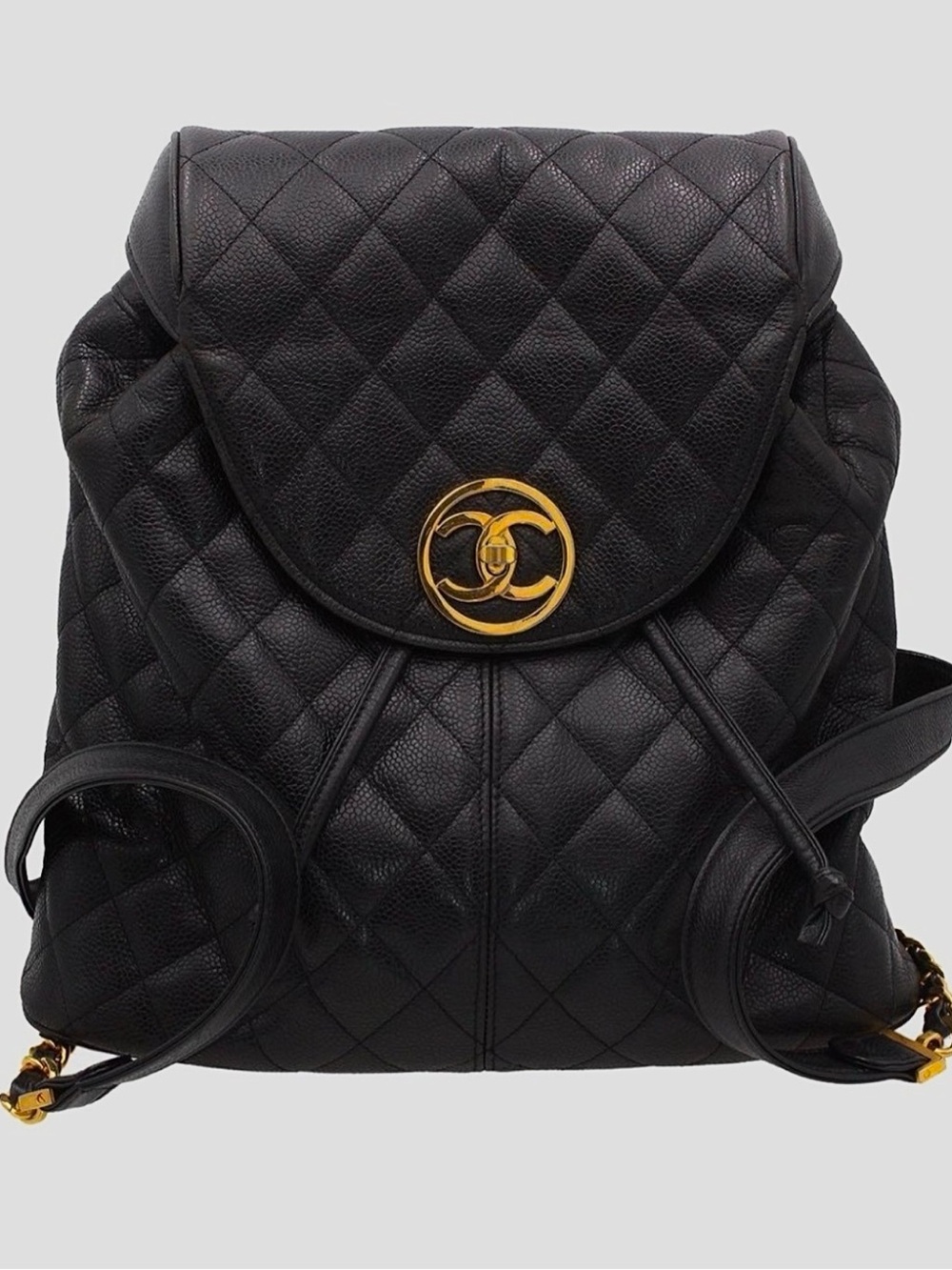 CHANEL - Calfskin Matelasse Chain Shoulder Backpack Black